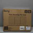 keny Dog Gate Indoor, 3 Panel Freestanding Dog Gates with Support Feet for Stairs, Pet Gates for Doorways Hallways, Foldable Pet Barrier for Puppy Sturdy, 53" L x 24" H, Brown