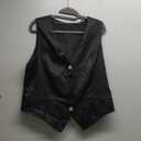 Women's V-Neck Vest Vest 4 Button Lightweight Business Slim Sleeveless Waistcoat (Black), Size M