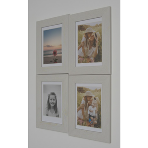 4x6 Picture Frame (4 Pack, White), Made of Real Glass and Wooden Frame - Display Pictures 3.5x5 with Mat or 4x6 Without Mat, 4 by 6 Photo Frames Table Top Display and Wall Mounting