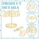 Leinuosen 30 Pcs 2026 Graduation Gold Photo Holders - 2 Inch Mini Wire Table Number Stands, Class of 2026 Picture Clips for Centerpieces, Place Cards & Grad Party Supplies