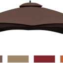 Eurmax USA High Performance Replacement Canopy Top for Lowe's Allen Roth Heavy Duty Gazebo Roof Gazebo Top with Air Vent 10X12 Cover #GF-12S004B-1, Replacement Top Only (Brown)