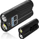 Banral Powerful Small Flashlight Rechargeable, 3100 High Lumens Flat Tactical Flashlights, Compact Spot/Flood Pocket Flash Light for Car, Emergency, Home, Camping, 1Pack