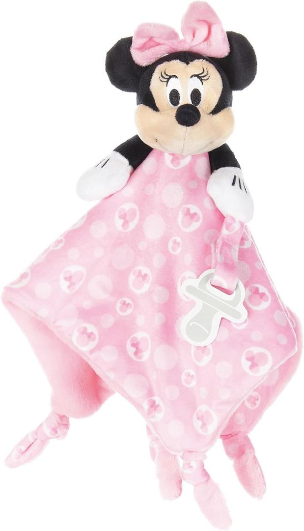 KIDS PREFERRED Disney Baby Minnie Mouse Plush Stuffed Animal Snuggler Lovey Security Blanket - Pink,13.18" x 13.18" x 3.62"