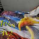 4th of July Banner Patriotic Eagle Backdrop God Bless America 71 x 43 Inches American Flag Fireworks Decorations for Outdoor Yard Party Memorial Day Independence Day Decor