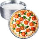 50 Pack Aluminum Pizza Pans Foil Pizza Pans, 11 Inch Round Disposable Pizza Pan Foil Focaccia Pan, Chocolate Cookies Cake Tin, Serving Platter Tray, Freezer & Oven Safe