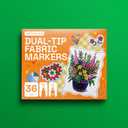 ARTISTRO 36 Dual-Tip Fabric Markers - Fabric Decorating Kit - Permanent for Clothes - No Bleed Pens for T-Shirts, Bags, Textile, Canvas, and More (Brush Tip and Fine Tip)