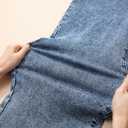 BLENCOT Maternity Jeans for Women High Waist Straight Leg Pregnancy Denim Pants with Pockets (Beige, L)