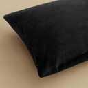 MIULEE Velvet Soft Solid Decorative Square Throw Pillow Cover Cushion Case for Sofa Bedroom Car 20 x 20 Inch 50 x 50 Cm (Black)