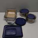 Anchor Hocking 16 Piece Glass Storage Containers with Lids (8 Glass Food Storage Containers & 8 Navy Blue SnugFit Lids)