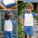 YooAurvox Toddler Boys' 2 Pieces Outfits, White/sky Blue, 5-6t