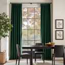 jinchan Emerald Green Velvet Curtain for Living Room Darkening Bedroom Curtains 96 Inch Long Thermal Insulated Blackout Curtain Single Panel, Soft Luxury Vintage Window Covering Rod Pocket 1 Panel