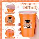 Ziliny 100 Pack Graduation Decorations 2026 16 oz Graduation Plastic Cups Congrats Grad Disposable Drinkware for Class of 2026 Grad Festivities Essential Graduate Party Favor Supplies (Orange)