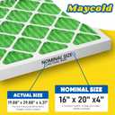 Maycold MERV 13 16x20x4 Air Filter (2-Pack), High-Efficiency Pleated AC & Furnace Filters, Actual Size: 15.88 x 19.88 x 4.31, Individually Wrapped in Plastic