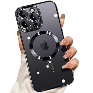 Misscase Compatible with iPhone 13 Pro Case MagSafe with Camera Lens Protector, Full Protection Clear Magnetic Case Compatible with MagSafe Anti-Scratch Case Cover for iPhone 13 Pro Black
