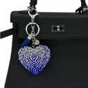 3 x Sparkling Keychains Bag Charms for Women Girls, Crystal Bling Rhinestone Key Ring Car Fob, Backpack Handbag Accessories