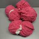 HOMBYS Rose Red Chunky Chenille Yarn for Crocheting, Bulky Thick Fluffy Yarn for Knitting, Super Bulky Chunky Yarn for Hand Knitting Blanket, Soft Plush Yarn, 8 Jumbo Pack (27 yds,8 oz Each Skein)