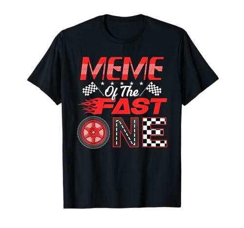 Meme of The Fast One First Birthday Racing Car Family T-Shirt.XL