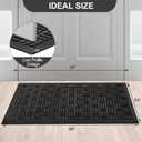 Mibao Front Door Mat, Heavy Duty Durable Welcome Mat for Outdoor Indoor, Dirt Trapper Waterproof Super Absorbent Door Mat for Entryway Outside Patio Porch, 35.5" x 24", Black