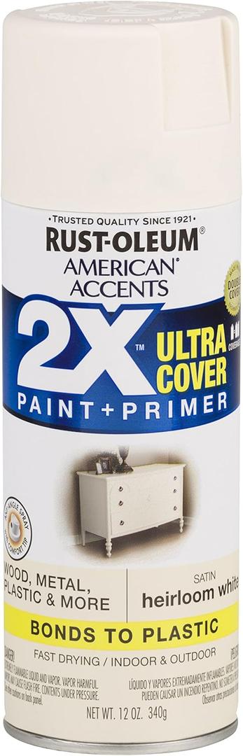 Rust-Oleum 327920 American Accents Spray Paint, 12 oz, Satin Heirloom White Rust-Oleum 327920 American Accents Spray Paint, 12 oz, Satin Heirloom White