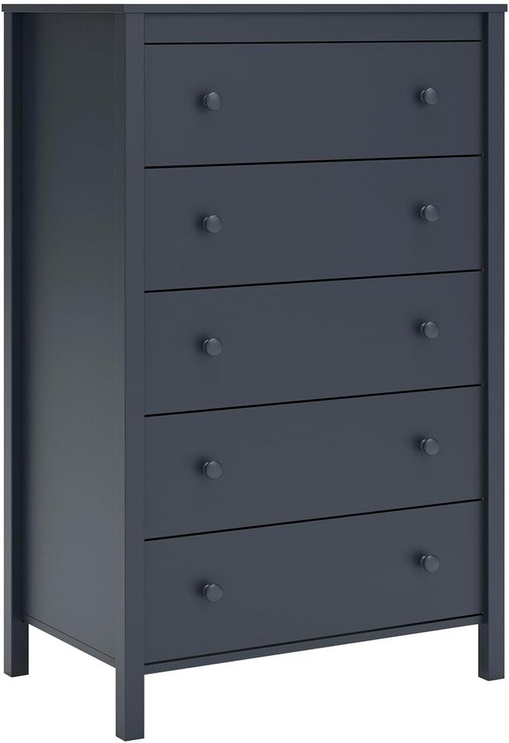 Signature Design by Ashley Simmenfort Vintage 5 Drawer Chest with Safety Stop, Blue