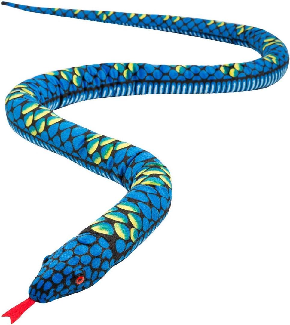 MUOVE Snake Stuffed Animal, Plush Large Snake Realistic Snake Toy, 110 inch Gifts for Kids (Blue)