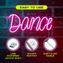 Pink Dance LED Sign | Neon Sign for Bedroom Wall Decor or Desk | USB Powered Light Up Acrylic Neon Sign for Bedroom, Kids Room, Bar, Party, Wedding | Size 4.9 x 11.5 inches