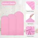 WEERRW Pink Arch Backdrop Cover Ballon Arch Stand Covers Set of 3 Spandex Fitted Round Top Chiara Stretchy Backdrop for Wedding Birthday Party Decoration(6FT, 6.6FT, 7.2FT)