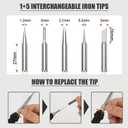 Soldering Iron Kit, 60W Soldering Iron with 5pc Interchangeable Tips, 10-in-1 Adjustable Temperature Solder Welding Tools, Fast Heating, Electronic Repair, 110V