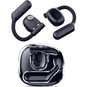 Open Ear Headphones, 80H Playtime Air Conduction Earbuds w/Fast Charging, 16mm Hi-Fi Audio Drivers, Physical Buttons, ENC Mic, IPX5 Waterproof, Bluetooth 5.4, 2025 Upgrade for Workout Black