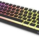 GK GAMAKAY MK61 RGB Pudding Keyboard, 61 Keys Gateron Optical Switch PBT Pudding Keycaps, Hot Swap Backlit Ultra-Compact Wired Gaming Keyboard for Windows Mac PC Gamers (Yellow Switch V2, Black)