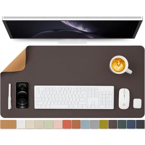 Cork Desk Mat - Dual-Sided Desk Pad for Office and Home - Desk Organization and Accessories - Ideal for Large Mouse Pad and Desk Mats on Top of Desks(Coffee,31.5"x 15.7")
