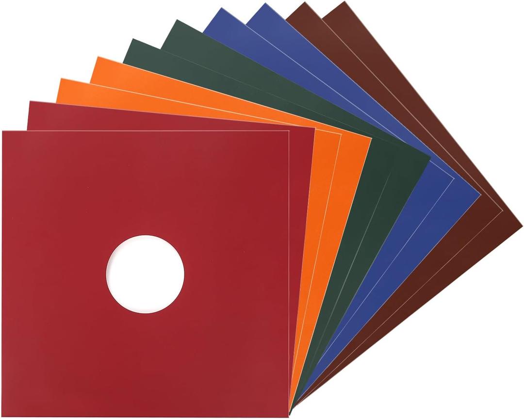 Facmogu 10PCS 12in Multicolor Vinyl Record Jackets, Thickened 350gsm Matte Kraft Paper Durable Cardboard Records Cover, Vinyl Cover Album Jackets 33 RPM Record Outer Sleeve for LP Protect