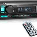 Pyle Marine Bluetooth Stereo Radio - 12v Single DIN Style Boat In dash Radio Receiver System with Built-in Mic, Digital LCD, RCA, MP3, USB, AM FM Radio - Remote Control - PLMRB29B (Black)