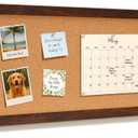 Long Cork Board for Wall, 36" x 12" Bulletin Board, Brown