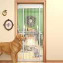 74.8" Extra Tall Pet Gate for Cat, 29.5"-36" Extra Wide Cat Gate with 8 Pressure Bolts, NO Drilling Pressure Mounted Tall Dog Gate Indoor, (White)
