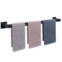 NearMoon Towel Bar, Bath Accessories Premium Thicken Stainless Steel Square Shower Towel Rack for Bathroom, Towel Holder Wall Mounted (1 Pack, Matte Black, 33 Inch)