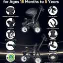 RIDYEE 7-in-1 Folding Toddler Tricycle for 18 Months to 5 Years, Tricycle Stroller with Dual Brakes, All-Terrain Rubber Tire, Tricycle for Toddlers with Rotatable Seat, Adjustable Push Handle, Black