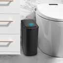 Cesun Automatic Motion Sensor Black Bathroom Trash Can with Lid, 2.6 Gallon Touchless Trash Bin, Smart Plastic Slim Garbage Can Small Wastebasket for Toilet, Office, rv, Bedroom, Living Room, (Needs Batteries)