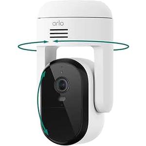 Arlo Essential Pan Tilt Security Camera 2K - Wired Plug-in Power Outdoor Camera, Person Recognition, Package Detection, Animated Preview, 1-Month Trial of Secure Plan, Auto Motion Tracking, 1 Cam