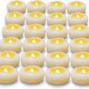 Floating Candles, Water-Activated 2.3" Flameless LED Candle 150+ Hours Waterproof Plastic White Battery Operated Candle for Centerpieces, Cylinder Vases Table Decorations Wedding Pool Party 24 Packs