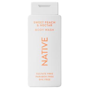Native Body Wash Contains Naturally Derived Ingredients | For Women & Men, Sulfate, Paraben, & Dye Free Leaving Skin Soft and Hydrating | Sweet Peach & Nectar 18 oz