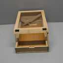 Wood Hat Organizer for Baseball Caps, Stackable Storage Box with Clear Lid, Pull-Out Drawer, Fits 12 Hats