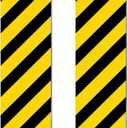 Therwen 2 Pcs large Reflective Sign Post Panel Aluminum Customized Outdoor Fence Resistant Street Warning Signs Post Panel Black on Yellow Reflective Road Markers(24 x 8 Inch)