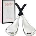 Pfefe Ice Globes Facial Skin Care Tools for Women Face Eyes, Stainless Steel Face Beauty Cryo Sticks for Girls Ladies, Cooling Spa Globes Cold Roller with Storage Case