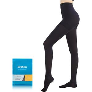Medical Compression Pantyhose for Women Men, 20-30 mmHg Graduated Compression Tights, Closed Toe Compression Stockings, Support Hose, High Waist Compression Leggings for Varicose Veins, Edema (Medium, Black)