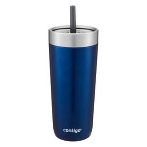 Contigo Luxe Stainless Steel Tumbler with Spill-Proof Lid and Straw | Insulated Travel Tumbler with No-Spill Straw, 18 oz, Monaco