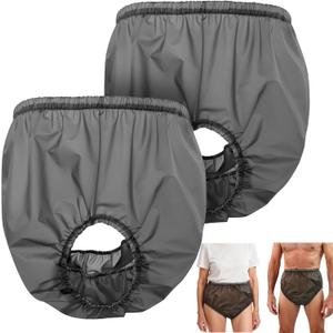 2 Pack Adult Plastic Incontinence Pants Side Leakage Prot,Black M | Side Leakage Protection for Men & Women