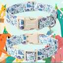 ARING PET Dinosaur Dog Collar-Cute Dog Collar for Small Dogs, Adjustable Dinosaur Print Pet Collars Puppy Collar for Small Medium Large Dogs
