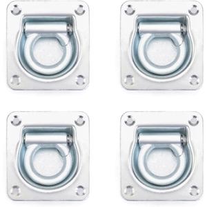 Recessed D-Ring Tie Down Anchors (5,000 lb. Capacity) for Trailer, Trailer Tie Down Anchors Heavy Duty Kit for Trailer or Deliveries4 Packs
