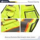 JKSafety 9 Pockets Hi-Vis Neon Yellow Zipper Front MESH Safety Vest with Fluorescent Orange Extend Edge outlining the Reflective Tapes Meet ANSI/ISEA Class 2 Standard (100-Yellow, L)